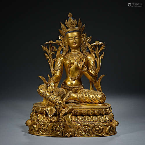 Qing Dynasty of China,Bronze Gilt Buddha Statue