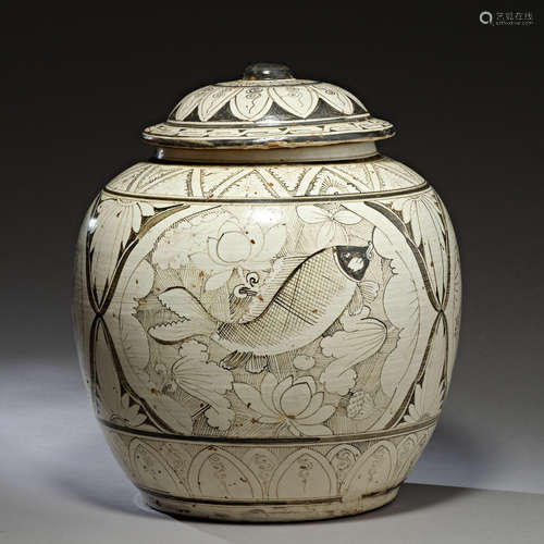 Song Dynasty of China,Cizhou Kiln Covered Jar