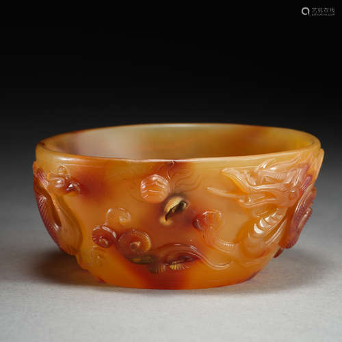 Tang Dynasty of China,Agate Dragon Pattern Cup