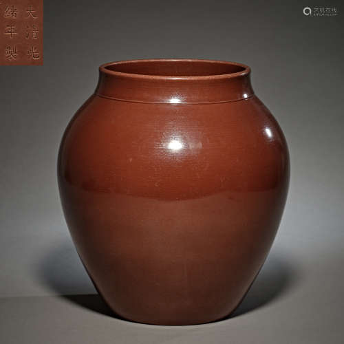 Qing Dynasty of China,Eggplant Skin Purple Glaze Jar