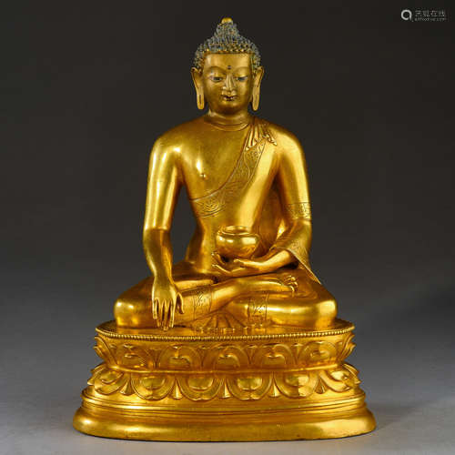 Qing Dynasty of China,Bronze Gilt Buddha Statue