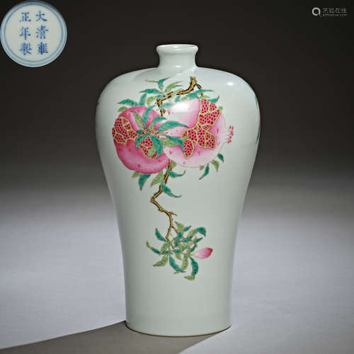 Qing Dynasty of China,Famille Rose Prunus Vase