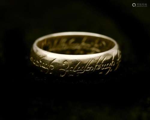 A 14 karat gold ring from the movie "Lord of the Rings&...