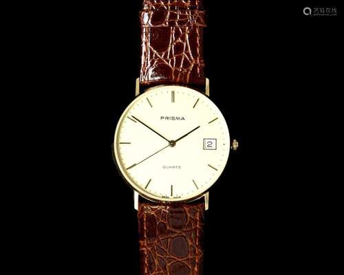 A 14 karat gold Prisma men s wristwatch