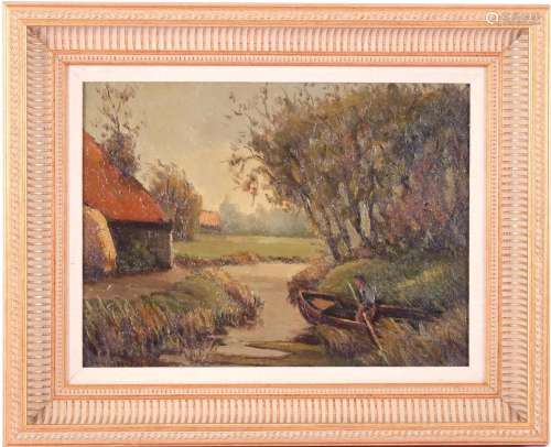 Unclearly signed, Farmer in boat