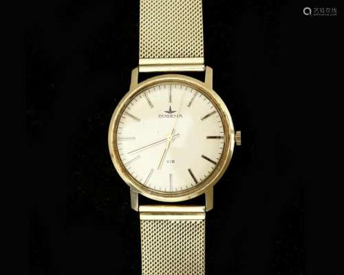 A 14 karat gold Dugena wristwatch