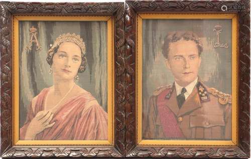 2 woven framed portraits