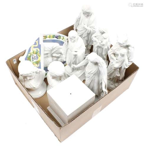 Box of 5 biscuit porcelain