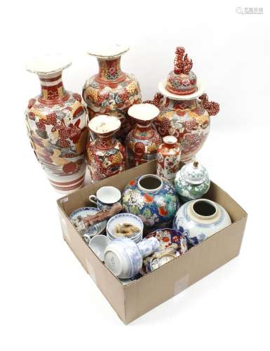 Box of various Asian porcelain