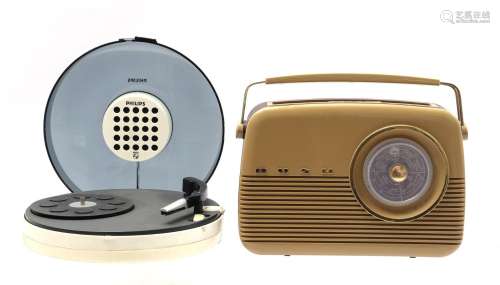 Philips record player and Bush radio
