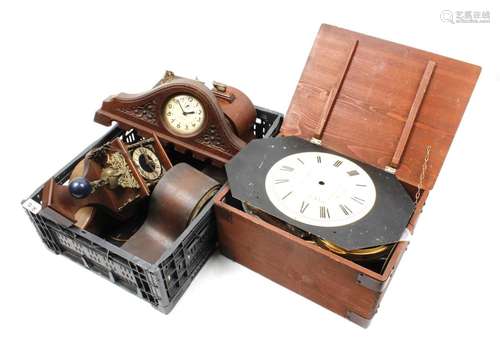 Crate with pendulums and Zaanse clock