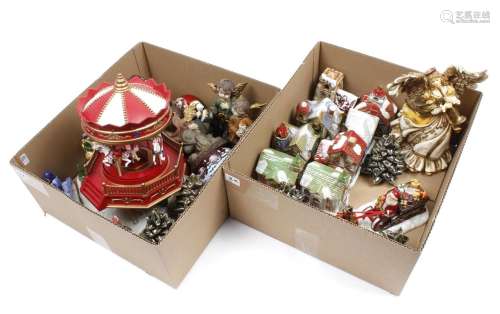 2 boxes Christmas decorations