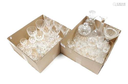 2 boxes with crystal cut glasses