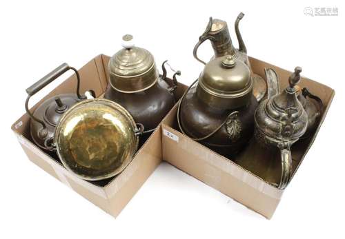 2 boxes copperware