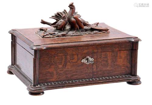 Oak Black Forest box with pheasants