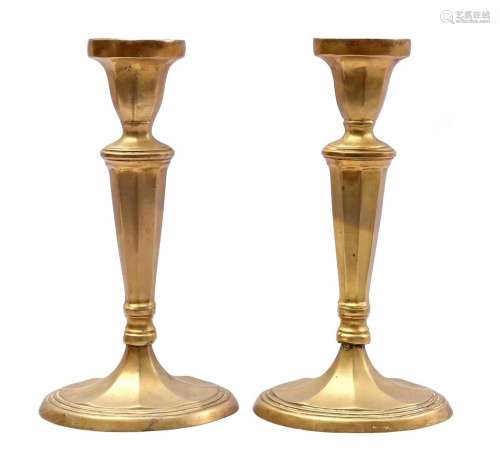 2 brass table candlesticks