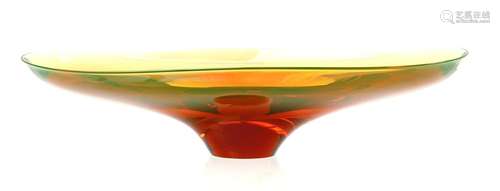 Oval brown glass bowl