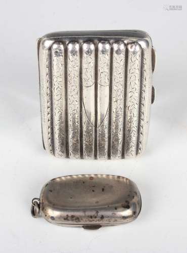 An Edwardian silver curved rectangular six-section cigarette...