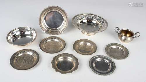 A George VI silver circular bonbon dish with pierced rim, Bi...