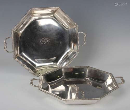 A pair of Tiffany & Co sterling silver octagonal two-han...