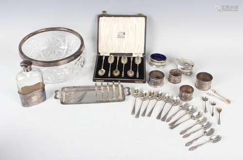 A George VI silver two-handled rectangular four-division toa...