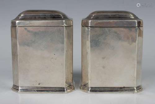 A pair of George I Britannia standard silver canted corner r...