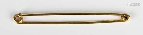 An 18ct gold stock pin, London 1937, weight 3.7g, length 6.3...