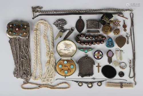 A group of jewellery, including a Charles Horner silver and ...