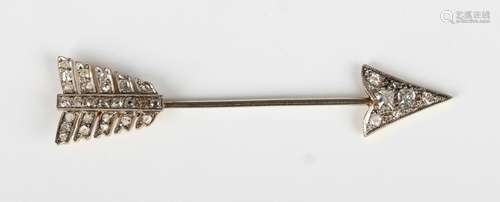 A gold, platinum and diamond jabot pin, early 20th century, ...