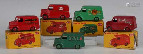 Five Dinky Toys Trojan vans, comprising No. 450 'Esso', No. ...