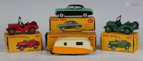 Four Dinky Toys vehicles, comprising No. 165 Humber Hawk, gr...