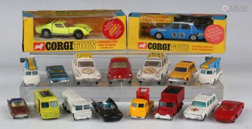 A Corgi Toys No. 302 Hillman Hunter, within a window box (la...