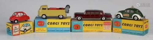 Five Corgi Toys vehicles, comprising No. 247 Mercedes-Benz 6...