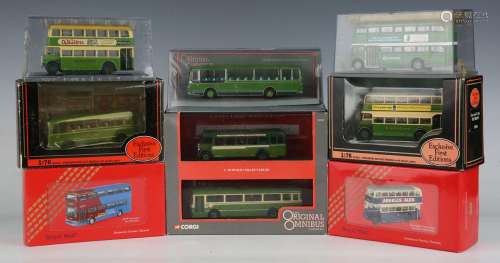 Five Corgi Original Omnibus Southdown buses and coaches, inc...