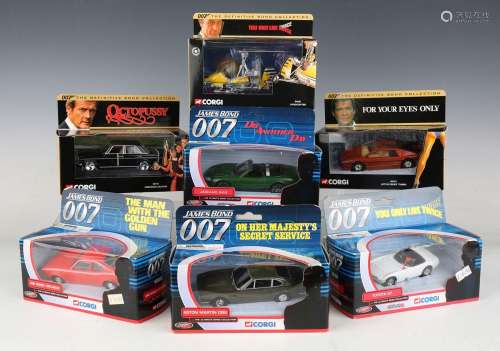 Twelve Corgi James Bond 007 vehicles, including a Jaguar XKR...