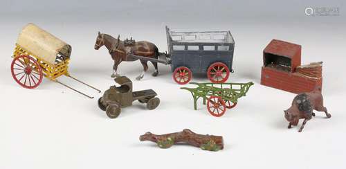 A collection Britains lead garden series items, including pl...