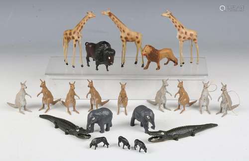 A collection of Crescent Toys lead figures of wild animals, ...