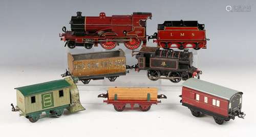 A Hornby Series gauge O clockwork 4-4-0 locomotive 1199 and ...