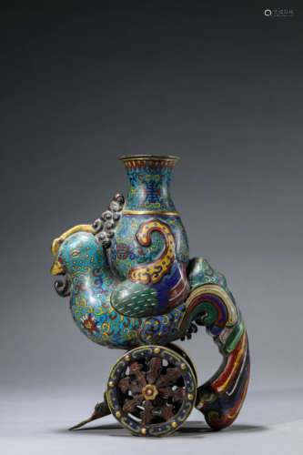 Cloisonne enamel Mythical Bird Statue