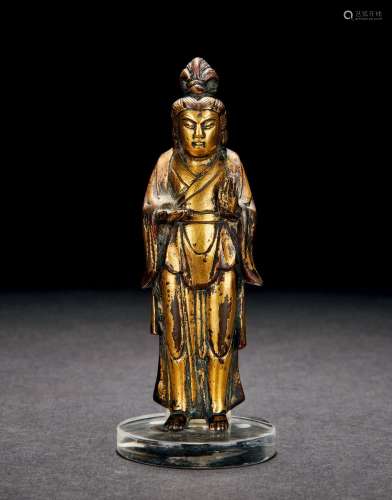 铜鎏金菩萨立像