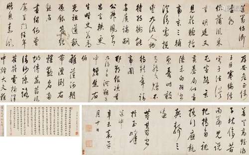 董其昌  (1555-1636) 行书「送刘侍御还朝」卷