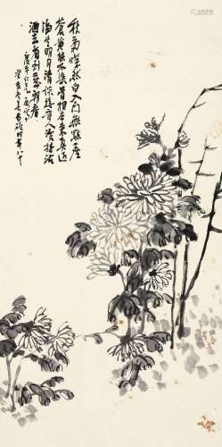 吴昌硕（款） (1844-1927) 墨菊