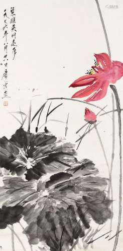 唐云 (1910-1993) 红荷