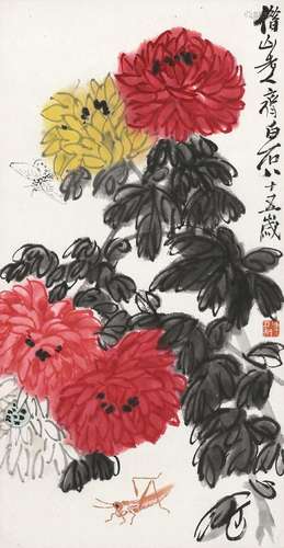 齐白石(1864-1957) 秋菊草虫