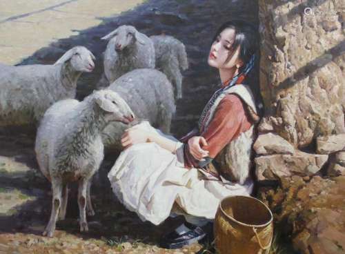 Sheepherder, Oil Painting, Park Jong-hyuk
