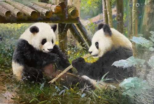 Panda, Oil Painting, Kim Nam-hyuk