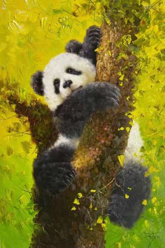 Panda, Oil Painting, Kim Nam-hyuk