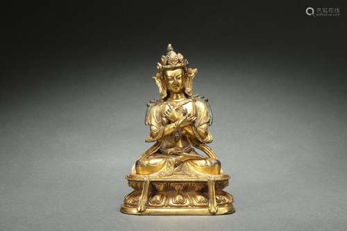 Gilt Bronze Statue of Women Buddha