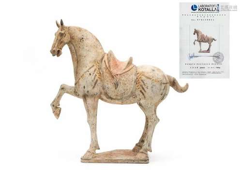 painted pottery walking horse