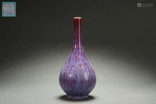 Flambe Glazed Vase, Qianlong Reign Period, Qing Dynasty